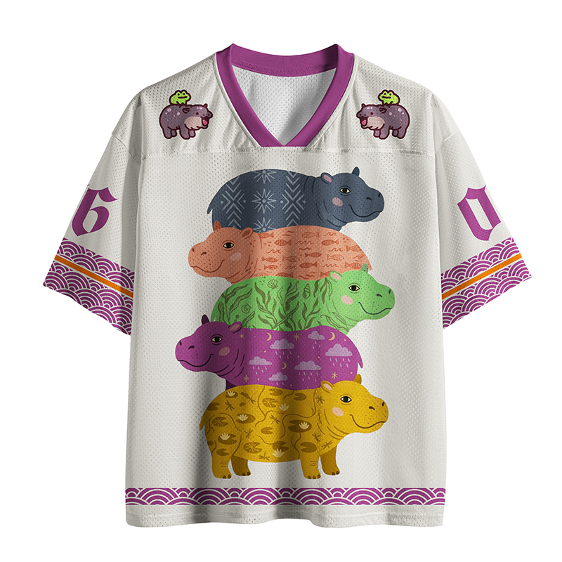 Tokyo-lion Stack Of Moodengs Funny Mesh Jersey