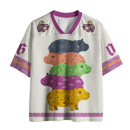 Tokyo-lion Stack Of Moodengs Funny Mesh Jersey