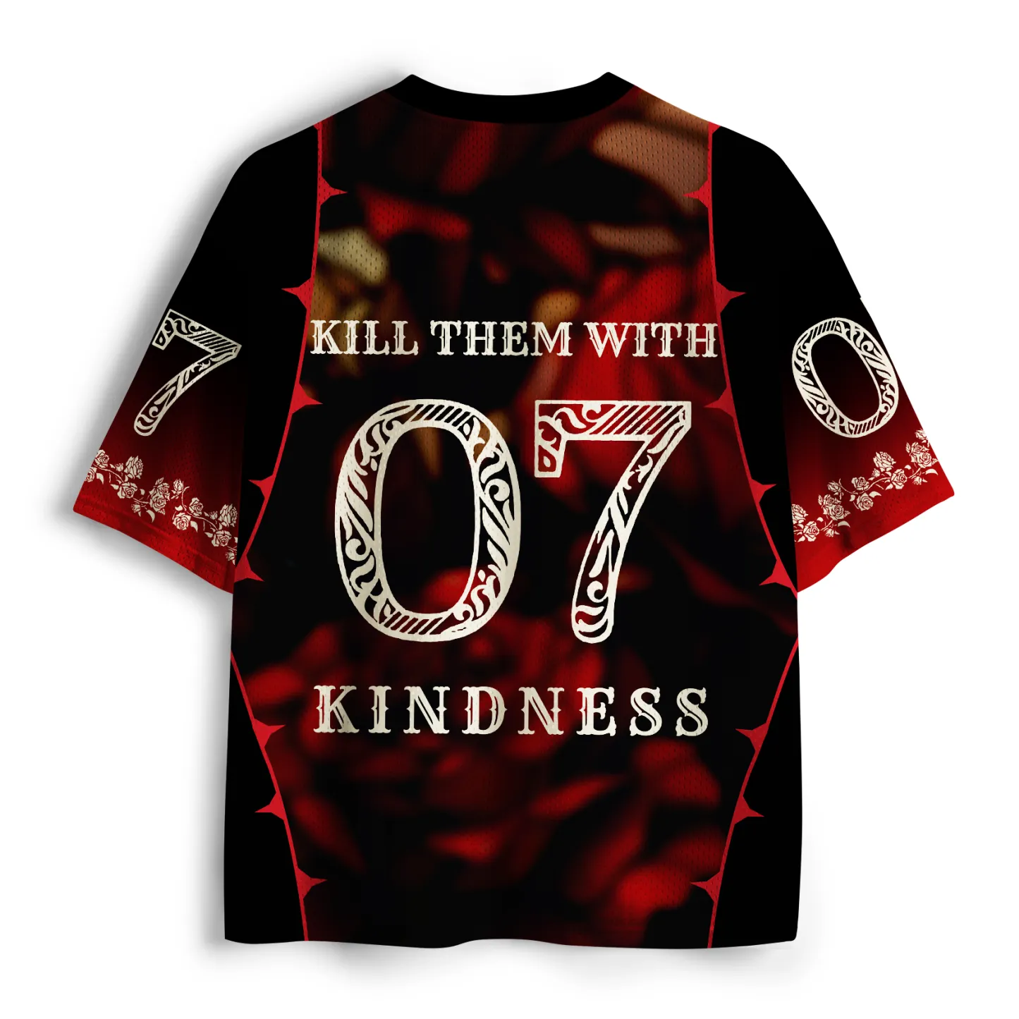 Tokyo-Lion Midnight Rose "Kindness" Statement Mesh Jersey