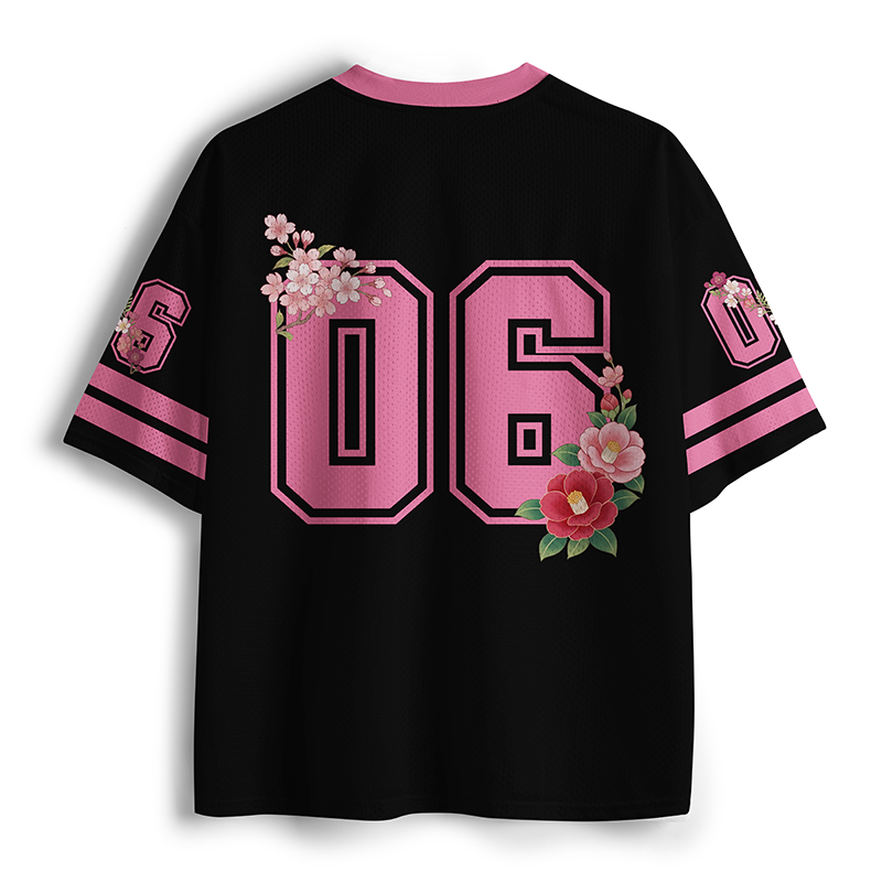 Tokyo-lion Spring Floral Cat Mesh Jersey