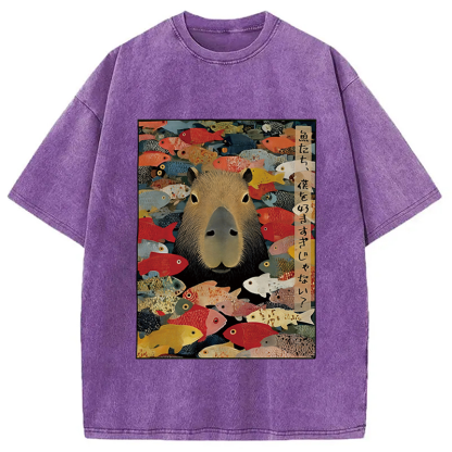 Tokyolion Am I Too Lovable Capybara Washed T-Shirt