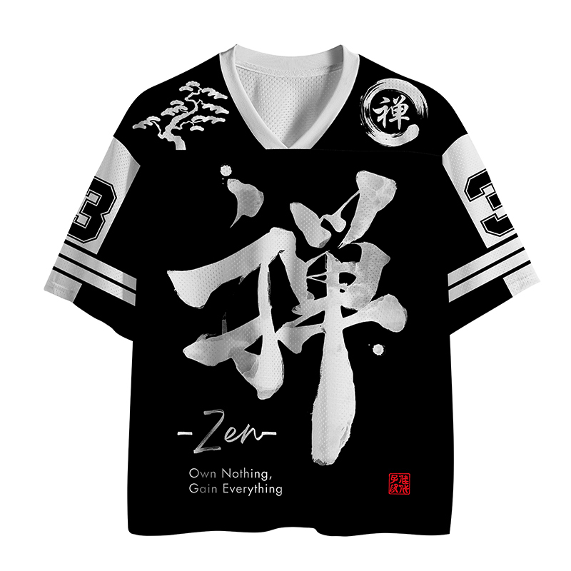 Tokyo-Lion Japanese Zen Kanji Mesh Jersey