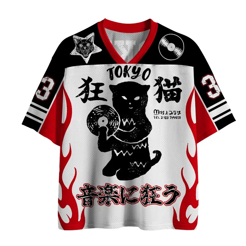 Tokyo-Lion Tokyo Record Store Cat CD Mesh Jersey