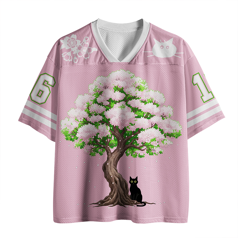 Tokyo-Lion Sakura And Cat Mesh Jersey