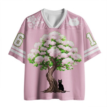 Tokyo-Lion Sakura And Cat Mesh Jersey