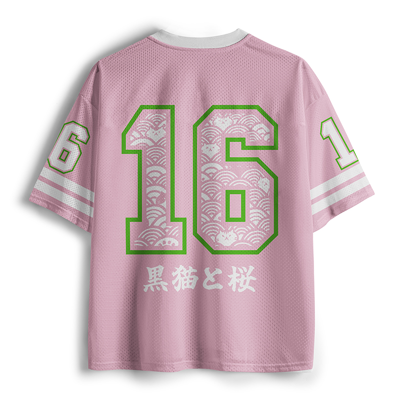 Tokyo-Lion Sakura And Cat Mesh Jersey