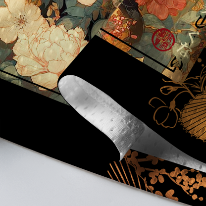 Tokyo-Lion Black Cat&Peony Mesh Jersey