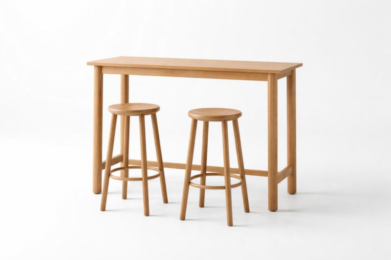 Set Tavolo Alto con 2 Sgabelli in Legno Massello-Joravero