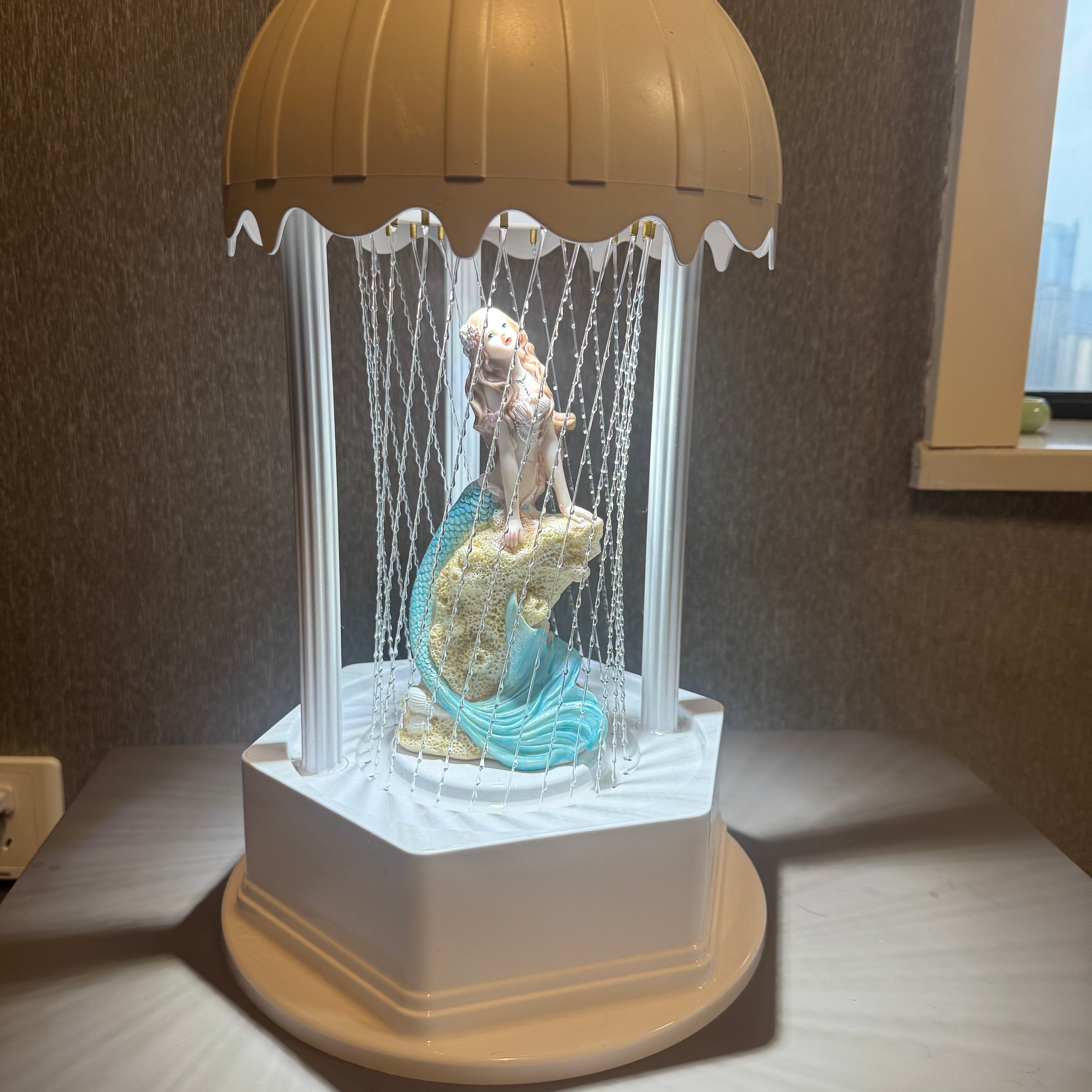 MINI Retro Oil Rain Lamp– Blue Mermaid– Rainfall Indicator lamp，Vintage Table lamp,  Suitable for bedrooms, Living Rooms and Stores