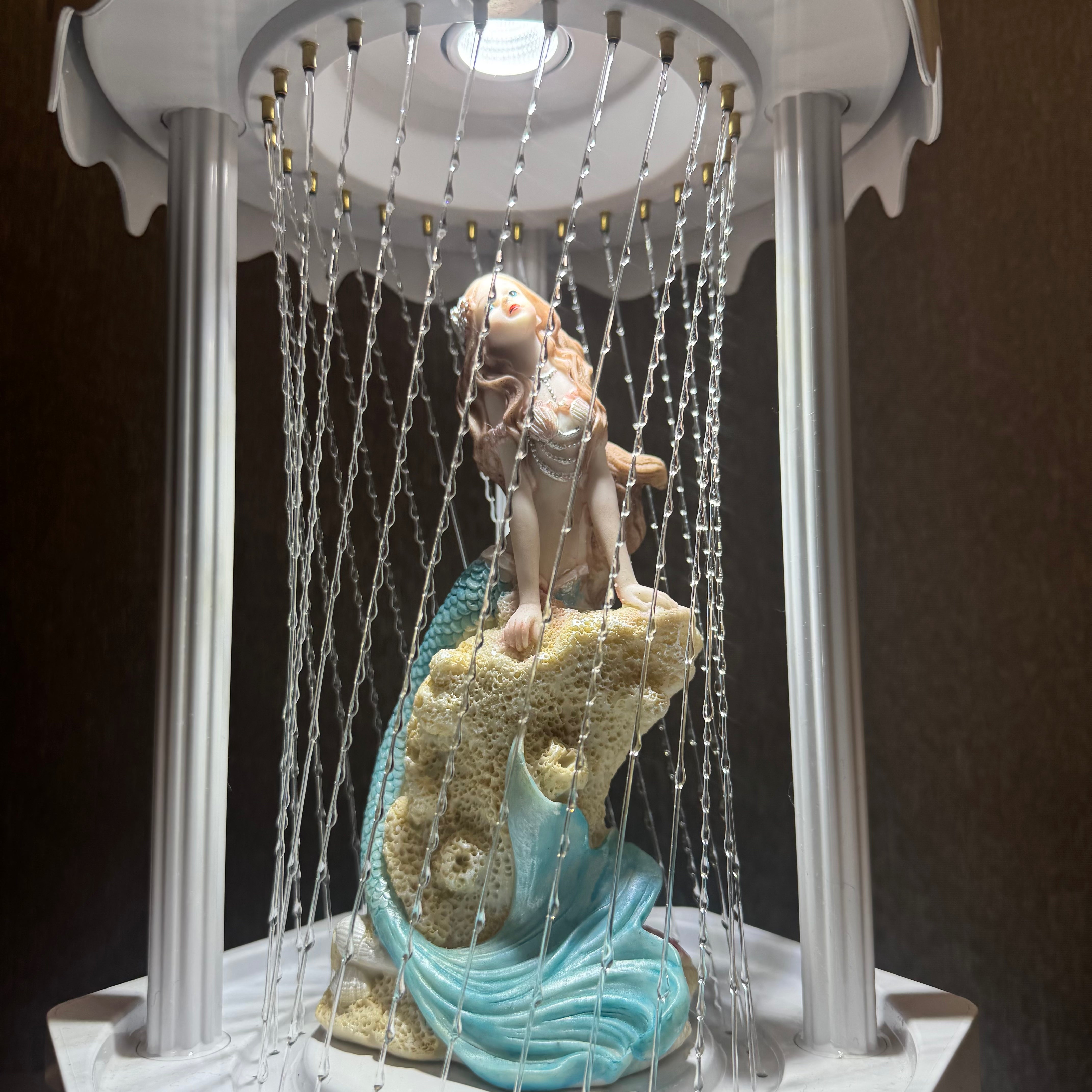 MINI Retro Oil Rain Lamp– Blue Mermaid– Rainfall Indicator lamp，Vintage Table lamp,  Suitable for bedrooms, Living Rooms and Stores