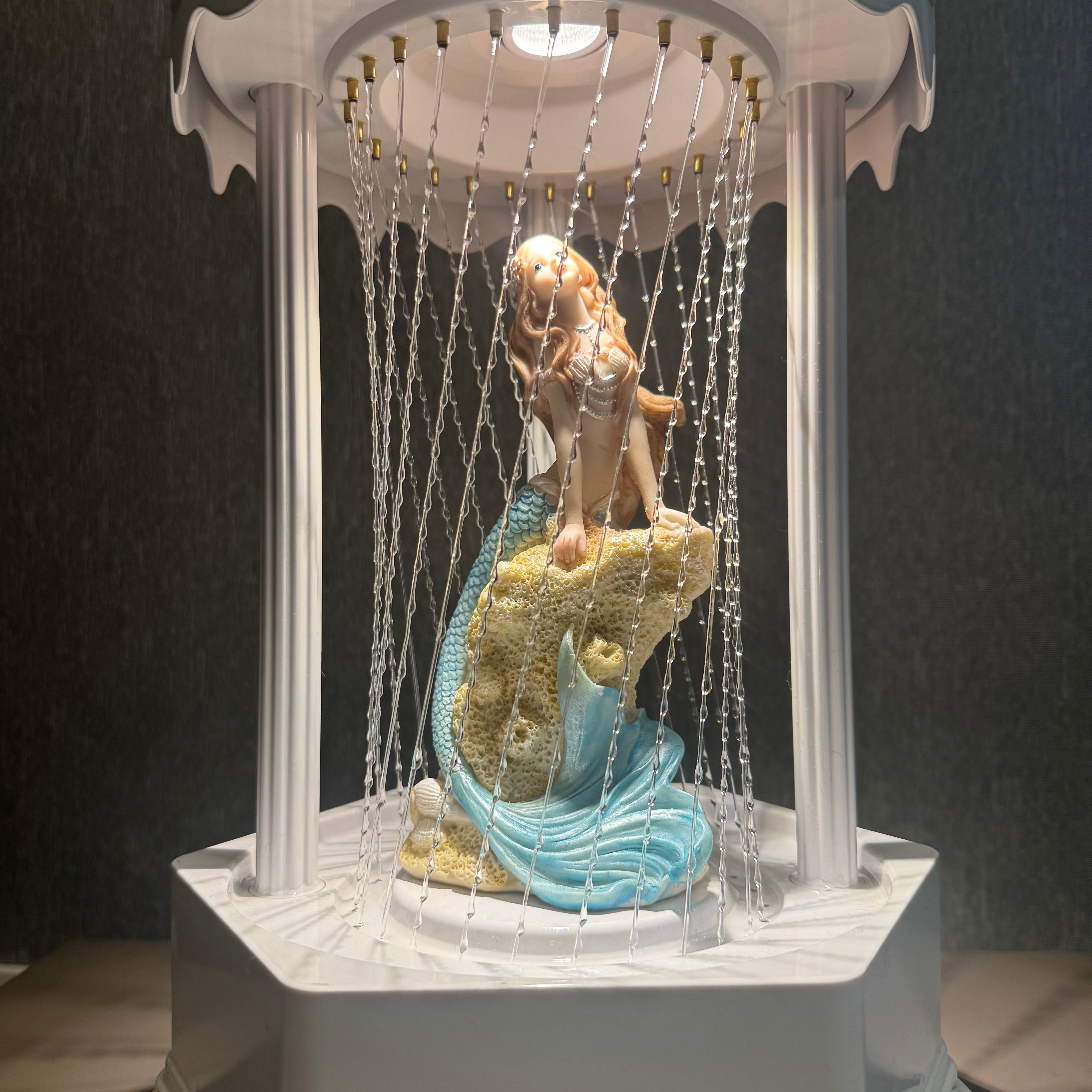 MINI Retro Oil Rain Lamp– Blue Mermaid– Rainfall Indicator lamp，Vintage Table lamp,  Suitable for bedrooms, Living Rooms and Stores
