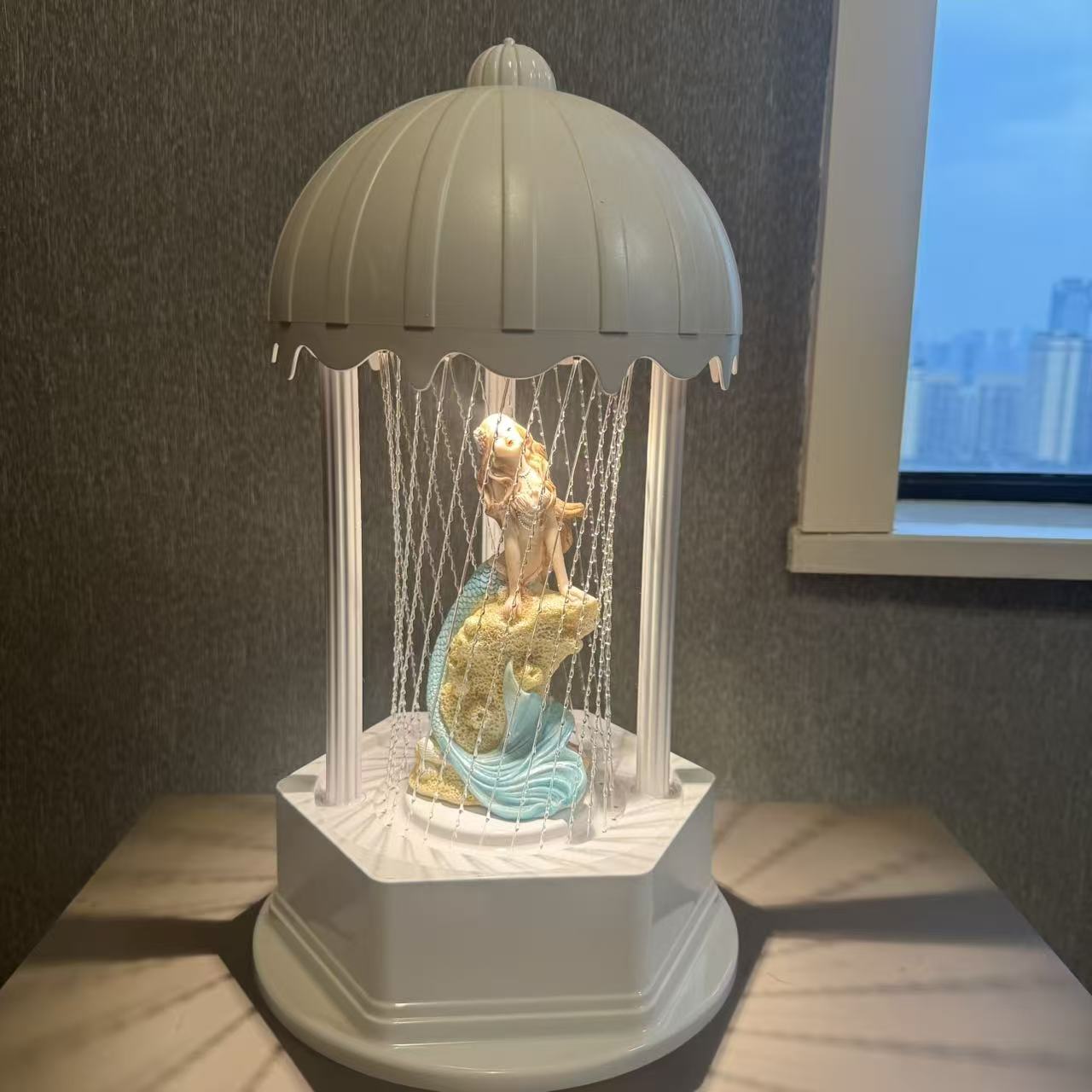 MINI Retro Oil Rain Lamp– Blue Mermaid– Rainfall Indicator lamp，Vintage Table lamp,  Suitable for bedrooms, Living Rooms and Stores