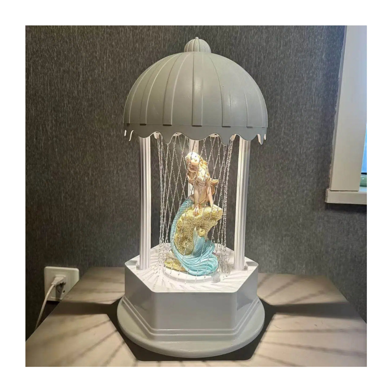 MINI Retro Oil Rain Lamp– Blue Mermaid– Rainfall Indicator lamp，Vintage Table lamp,  Suitable for bedrooms, Living Rooms and Stores