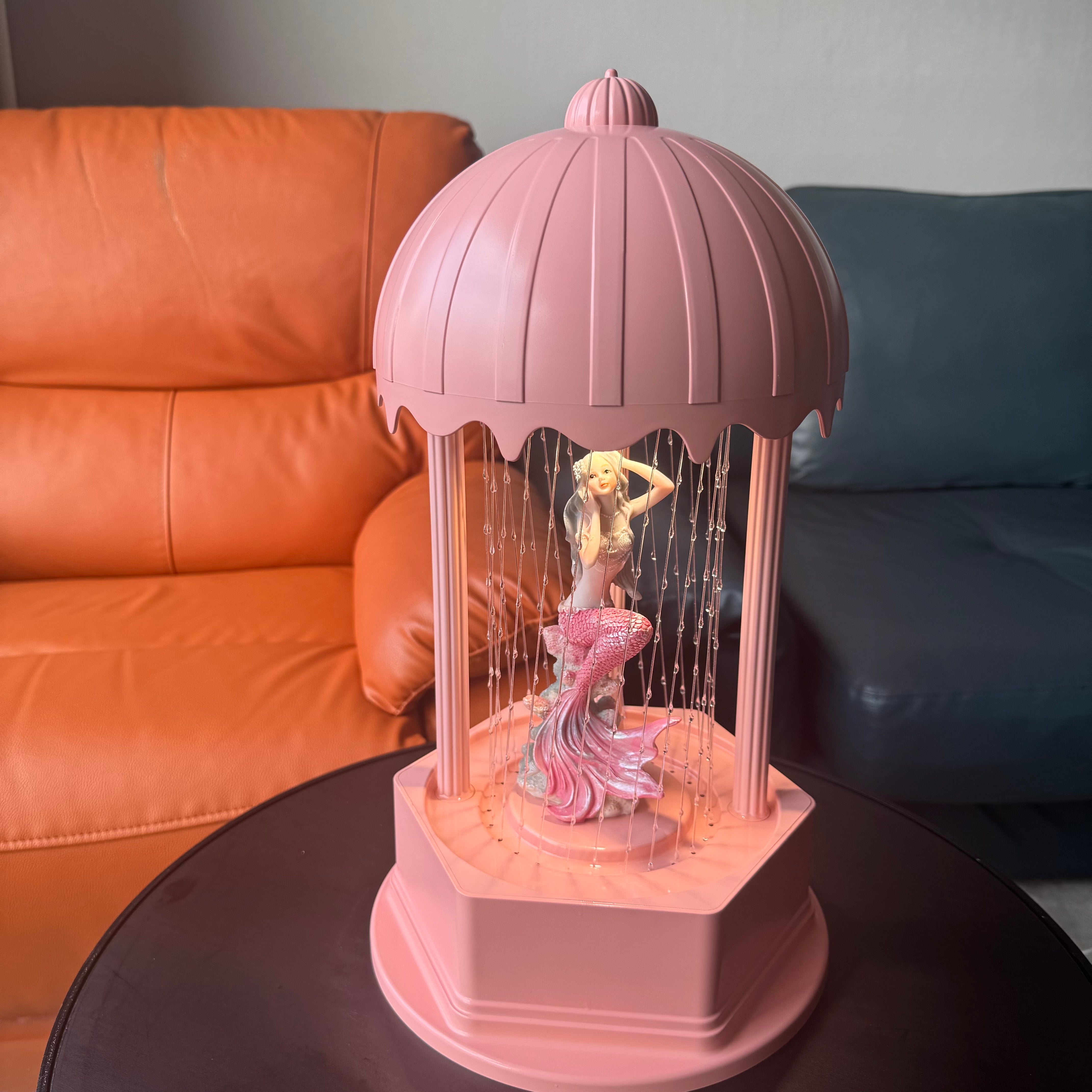 PINK MINI Retro Oil Rain Lamp– Lady Pink Mermaid– Rainfall Indicator lamp，Vintage Table lamp,  Suitable for bedrooms, Living Rooms and Stores