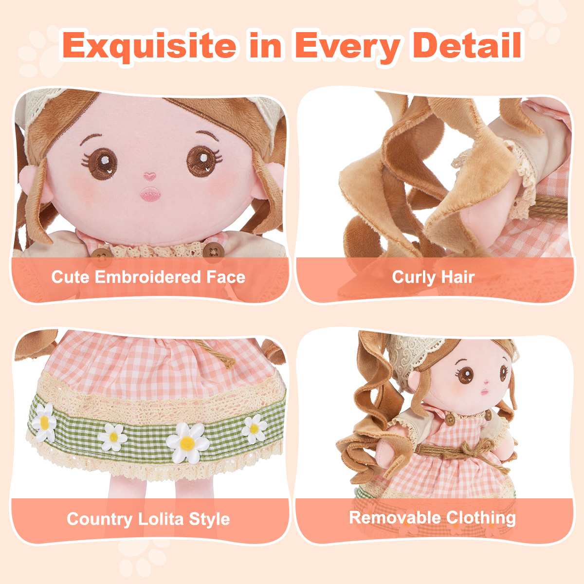 Personalized Pastoral style Plush Baby Doll