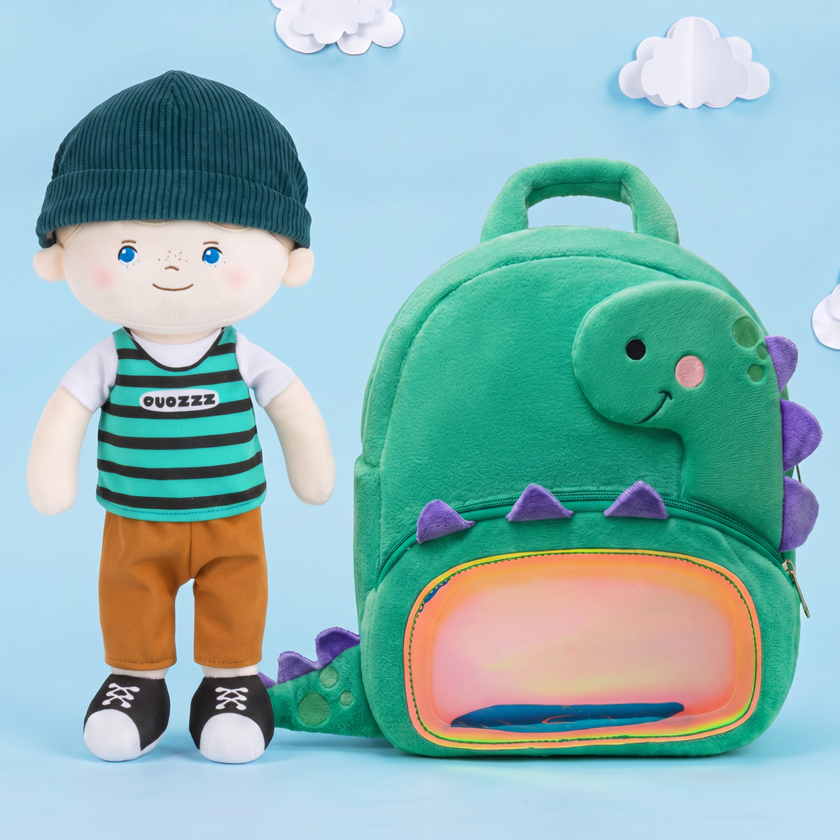 OUOZZZ Personalized Doll + Backpack Bundle