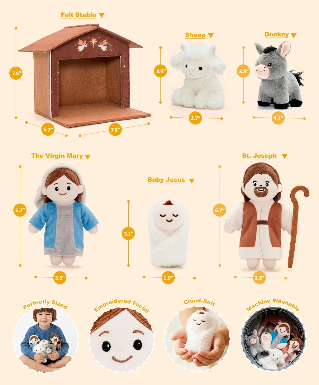 Personalized Soft Plush Playset Sensory Toy Kit - 9 Themes