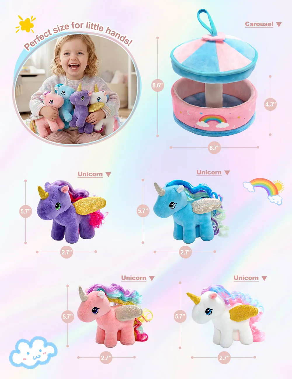 Personalized Soft Plush Playset Sensory Toy Kit - 9 Themes