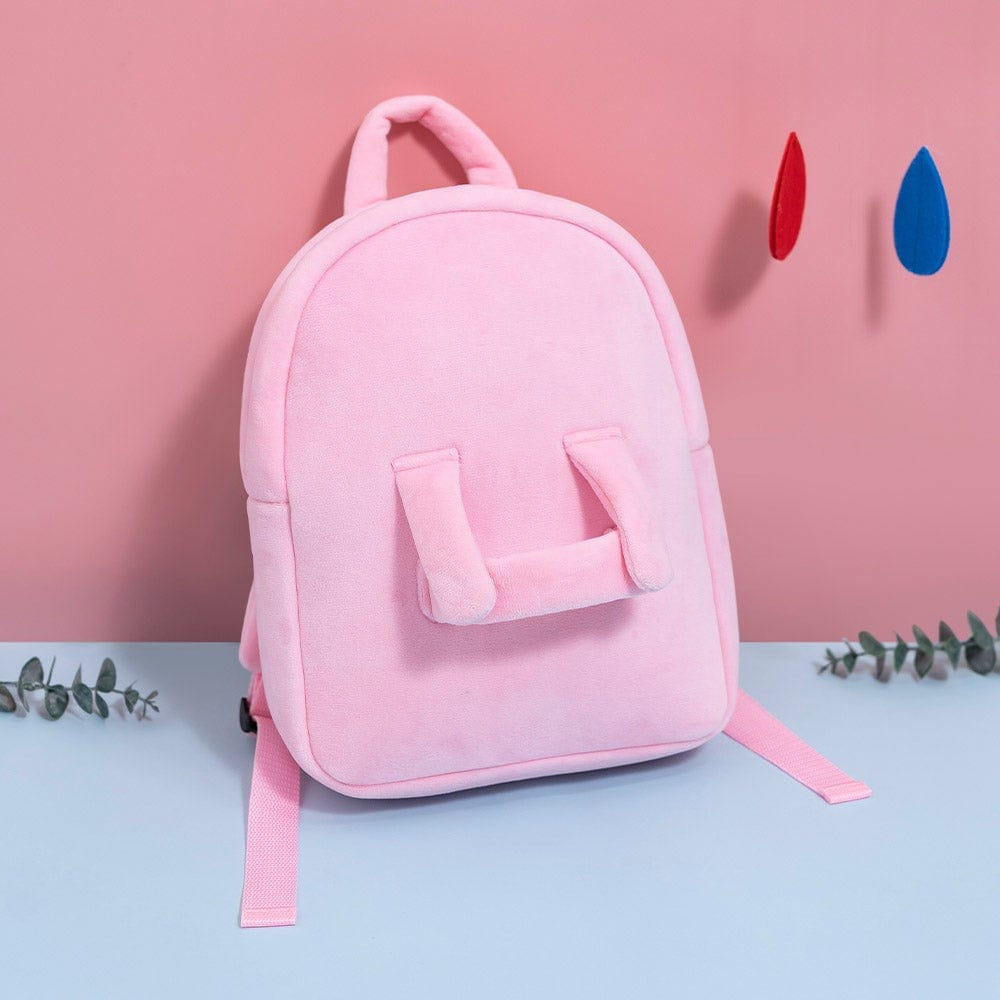 OUOZZZ Personalized Pink Plush Backpack Pink Bag