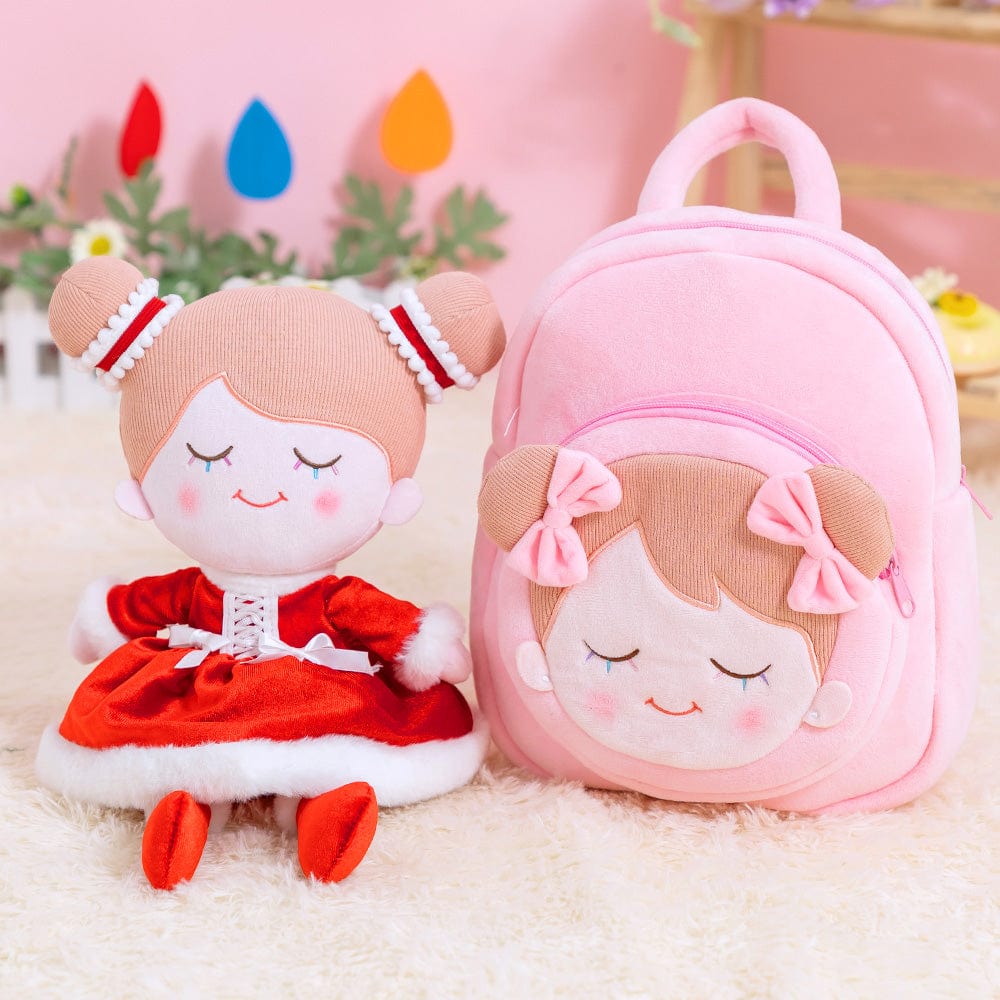 OUOZZZ Personalized Pink Backpack Red