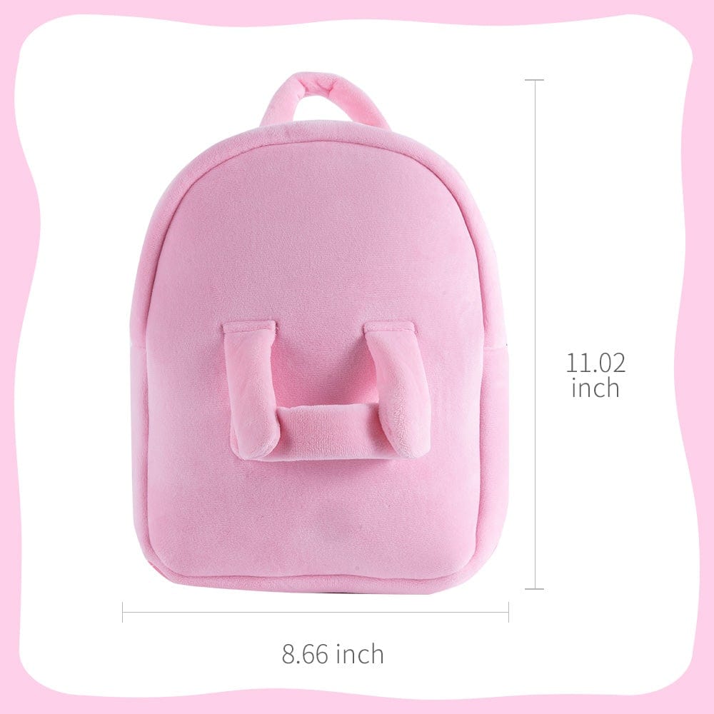 OUOZZZ Personalized Pink Plush Backpack Pink Bag