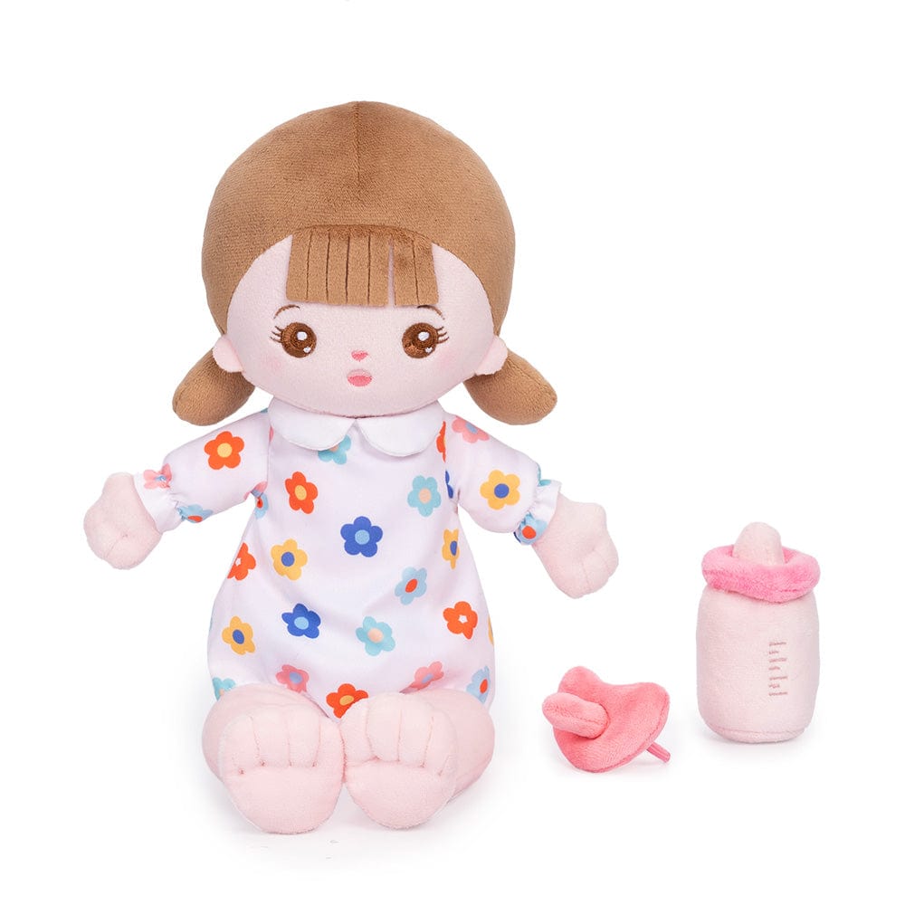 OUOZZZ Personalized White Sitting Position Plush Lite Baby Girl Doll