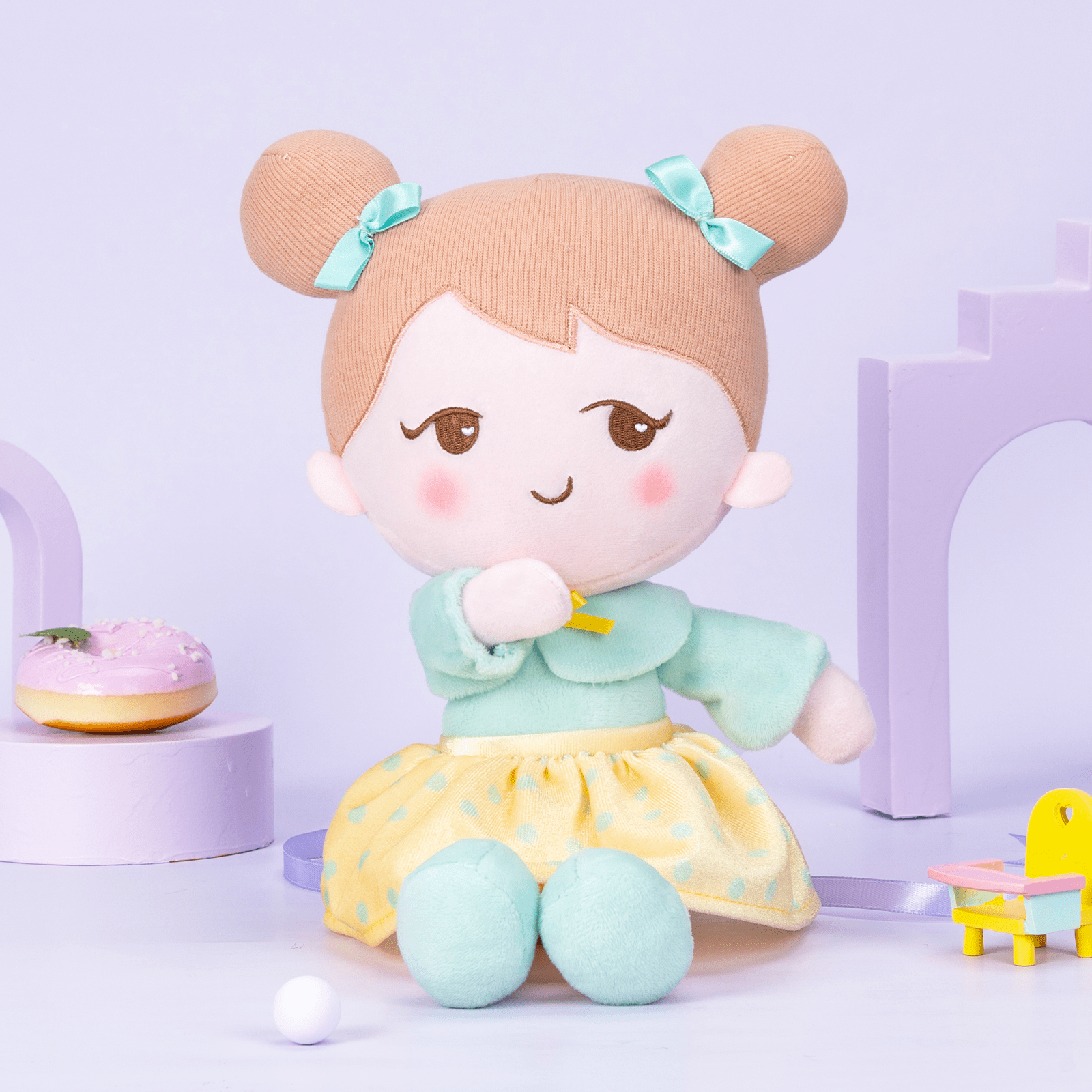 OUOZZZ Personalized Playful Light Green Doll