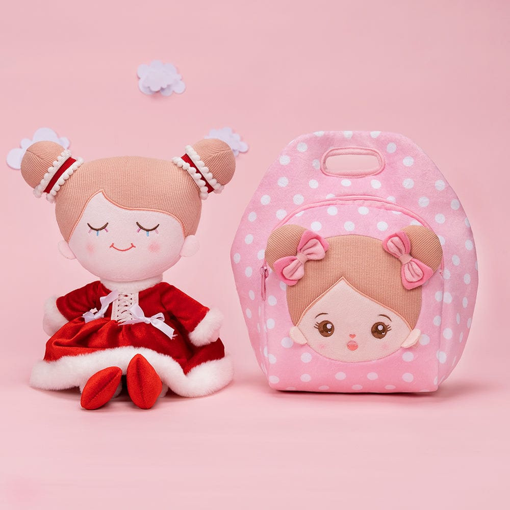 OUOZZZ Personalized Red Plush Rag Baby Doll