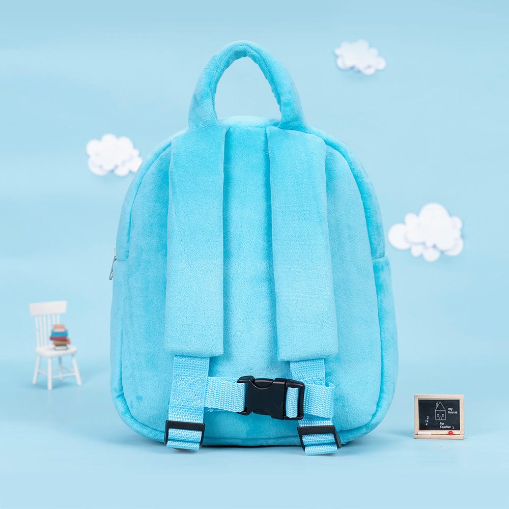 OUOZZZ Personalized Blue Plush Baby Boy Backpack