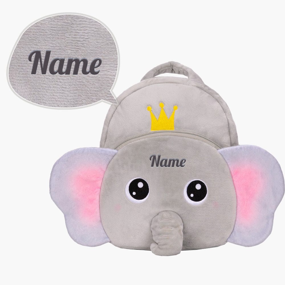 Personalized Elephant Plush Bag, Baby's first cute backpack