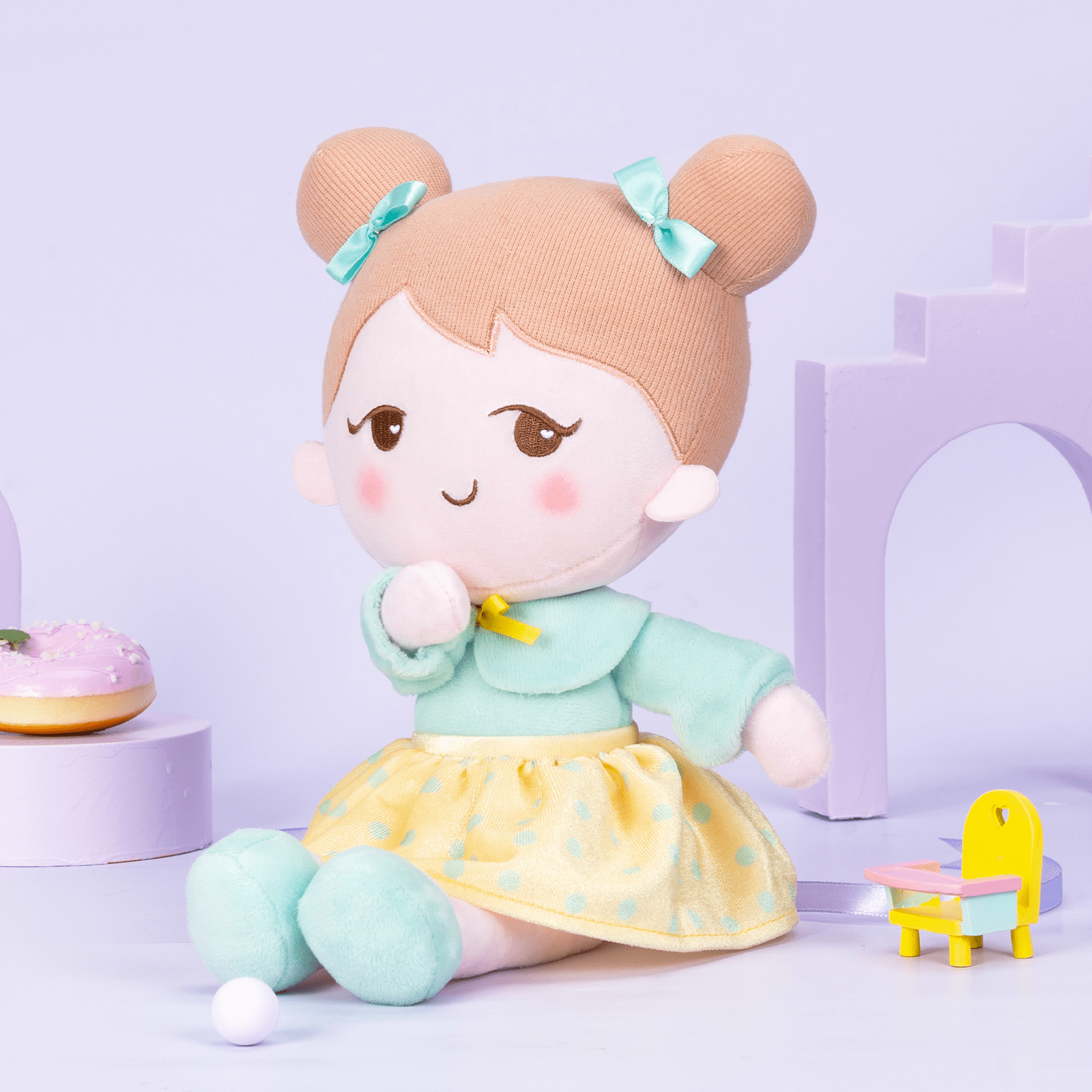 OUOZZZ Personalized Playful Light Green Doll