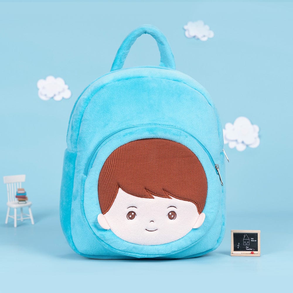 OUOZZZ Personalized Blue Plush Baby Boy Backpack