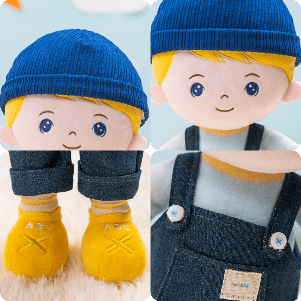 OUOZZZ Personalized Blonde & Blue Eyes Boy Doll