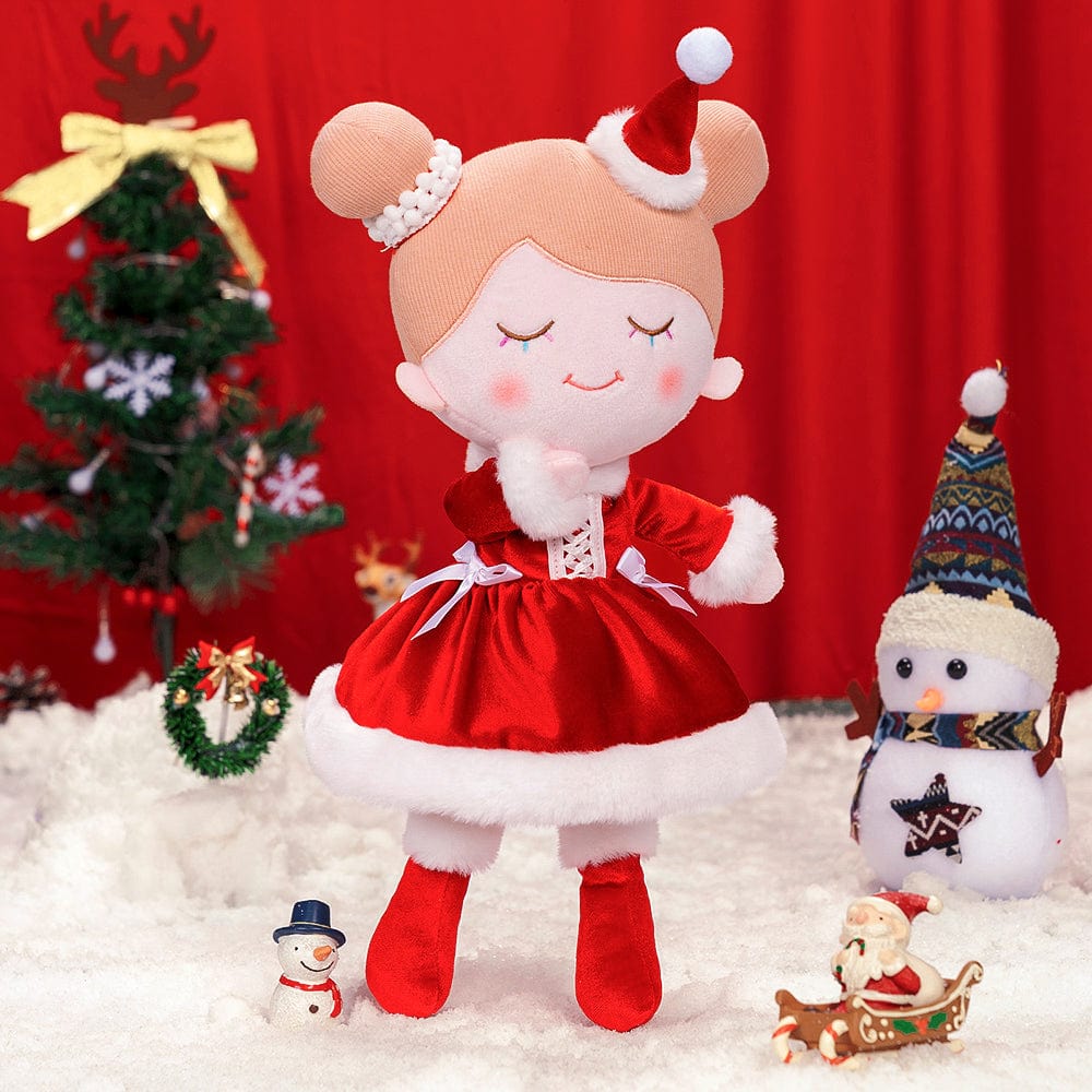 OUOZZZ Personalized Red Christmas Plush Baby Girl Doll