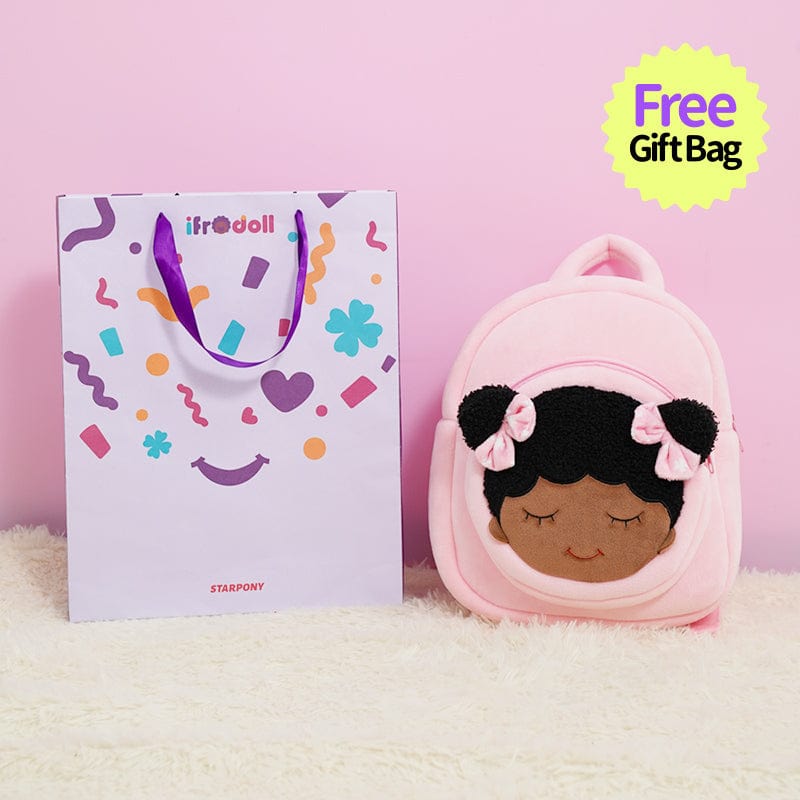 ouozzz Personalized Deep Skin Tone Pink Dora Backpack Pink