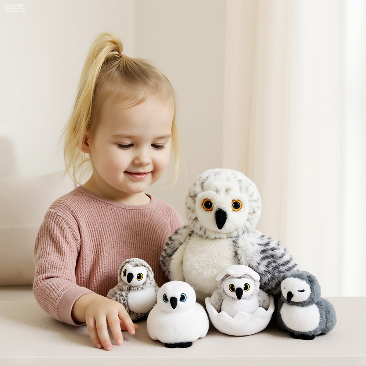 Owl Plush Stuffed Animal with 4 Babies