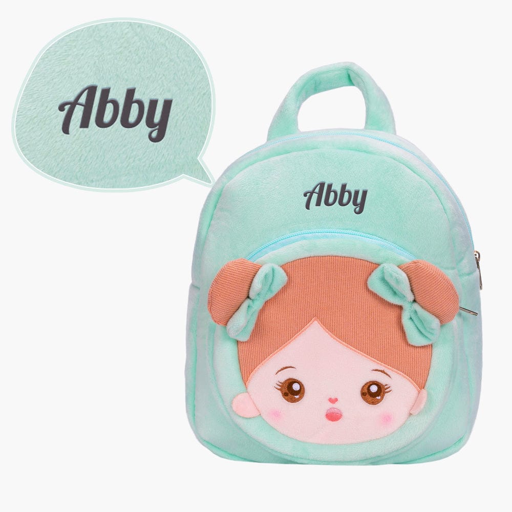 OUOZZZ New Upgrade - Personalized Plush (15 Inch) Doll Gift Set For Kids Green Backpack🎒
