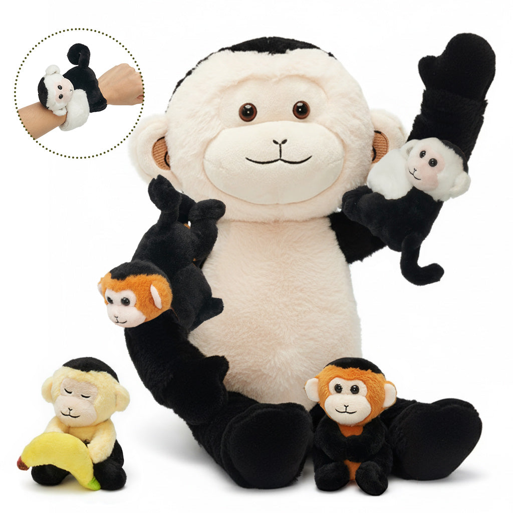 Capuchin Monkey Plush Stuffed Animal with 4 Babies – OUOZZZ