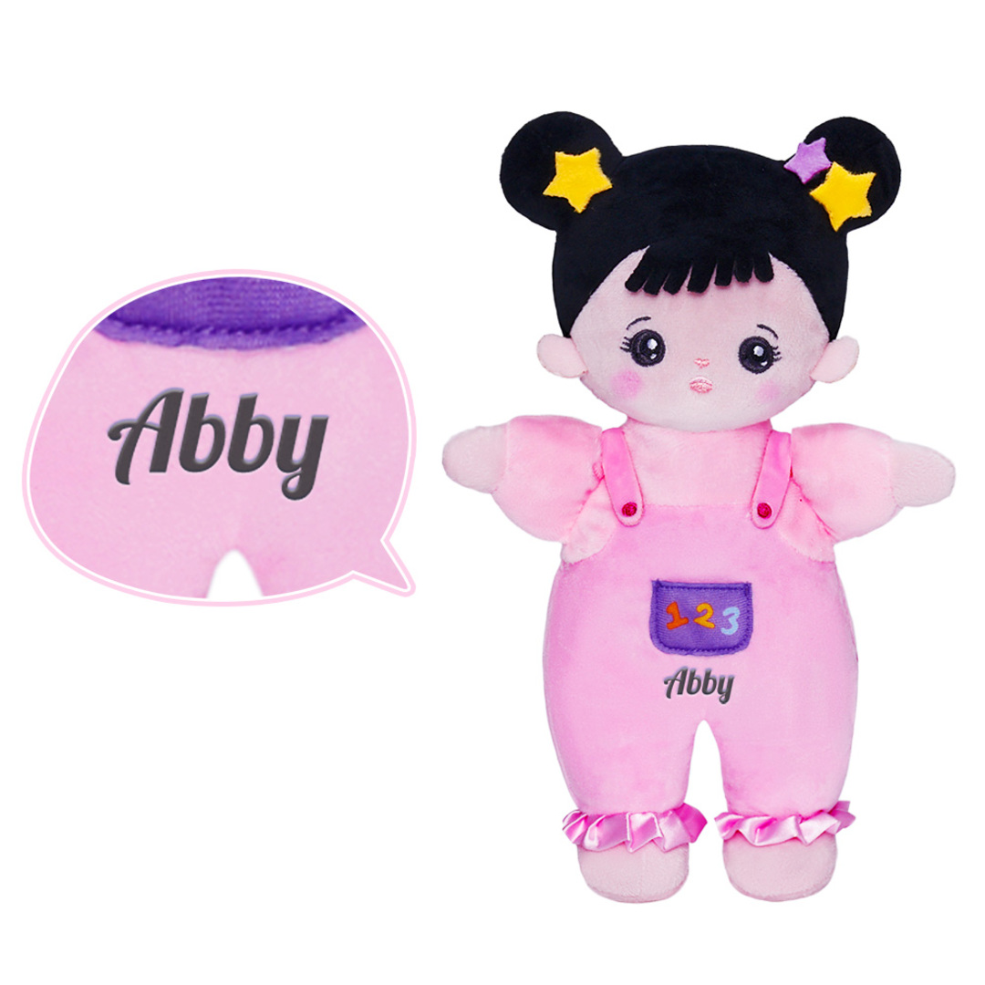 Bassinet Baby Doll - Name Personalizable, Tulle Ribbon Basket Wrap