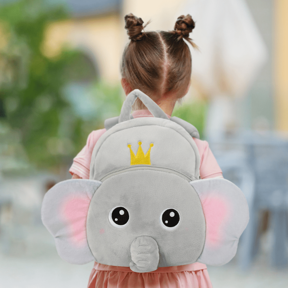 Personalized Elephant Plush Bag, Baby's first cute backpack