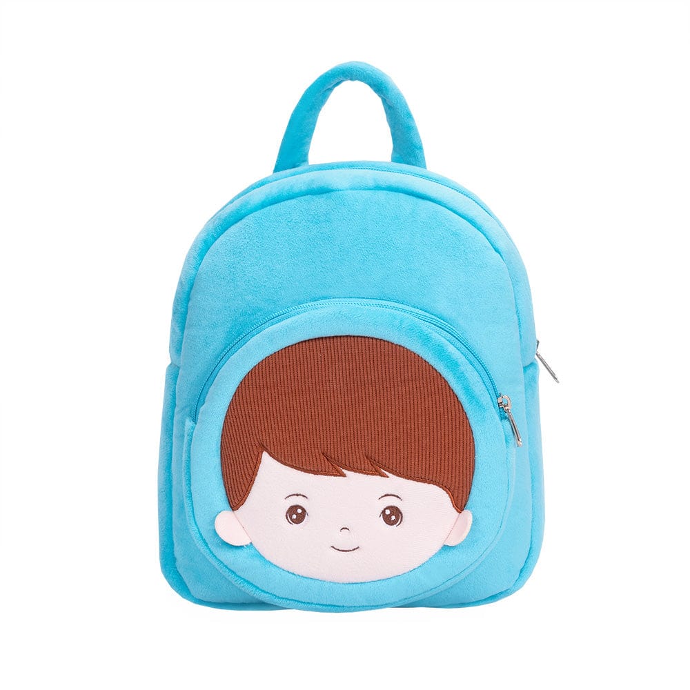 OUOZZZ Personalized Blue Plush Baby Boy Backpack