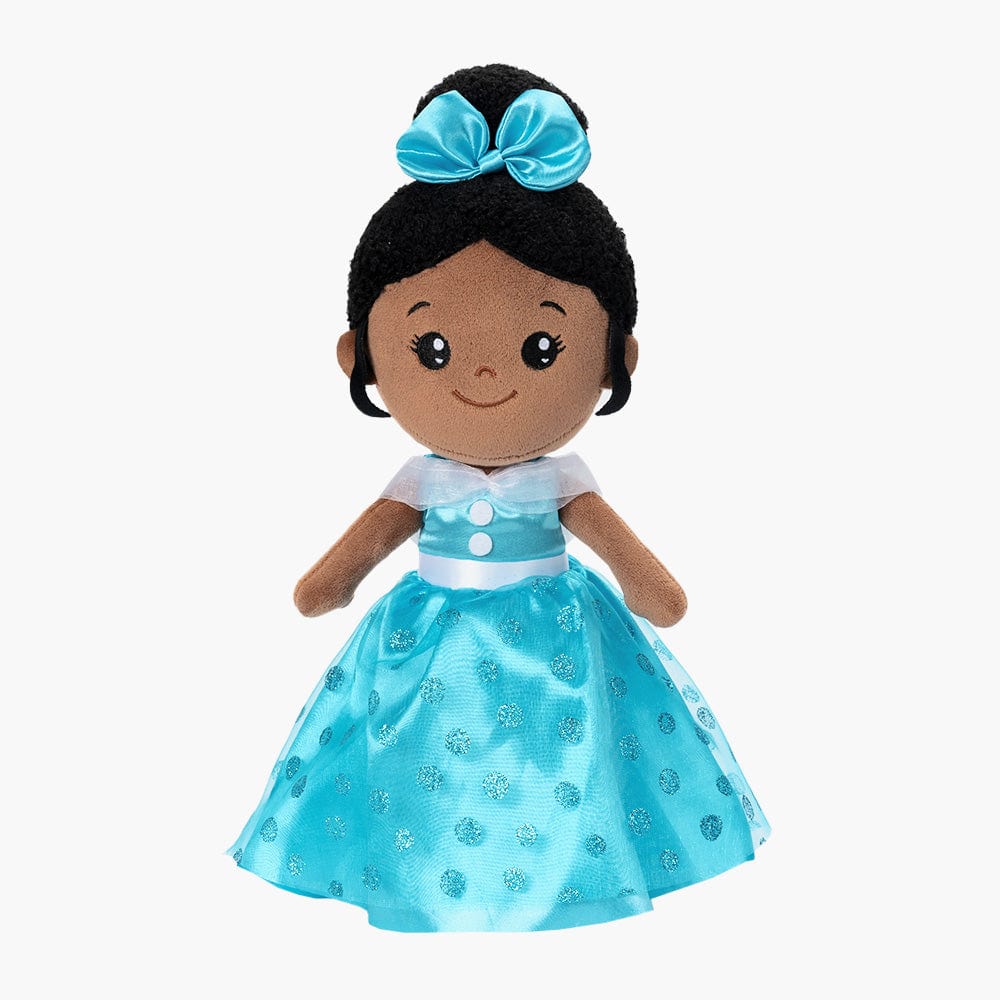 OUOZZZ Personalized Deep Skin Tone Plush Blue Princess Doll