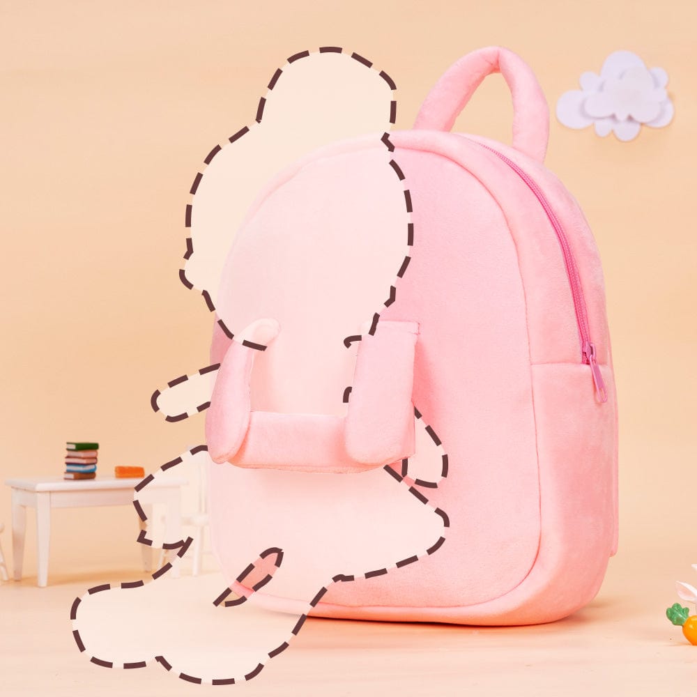 OUOZZZ Pink Backpack with Doll Carrier