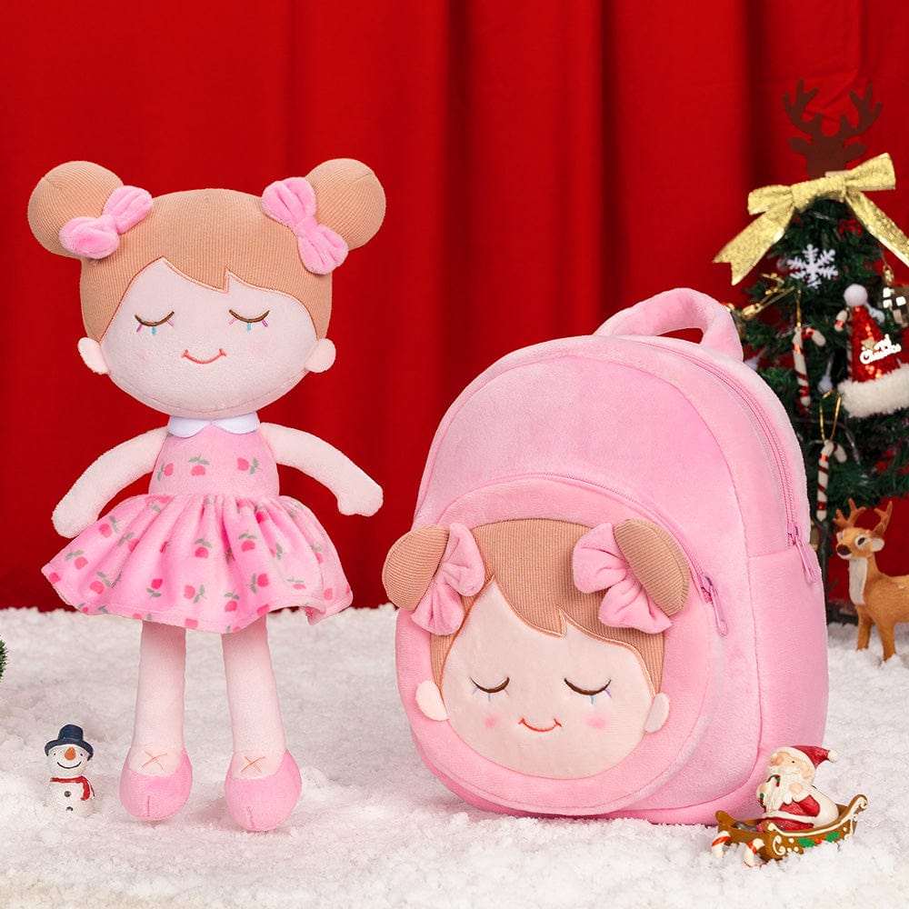 Personalizedoll Christmas Sale - Personalized Baby Doll + Backpack Combo Gift Set Pink Iris Doll / Doll + Backpack