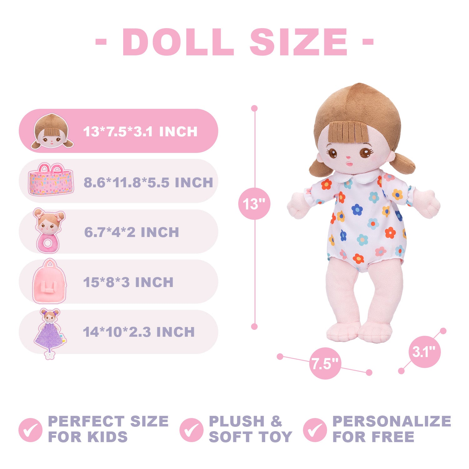 Personalized Baby Girl Doll With Changeable Outfit
