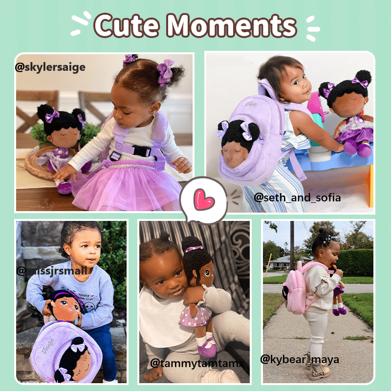 OUOZZZ Personalized Deep Skin Tone Purple Backpack 的副本 Purple Backpack