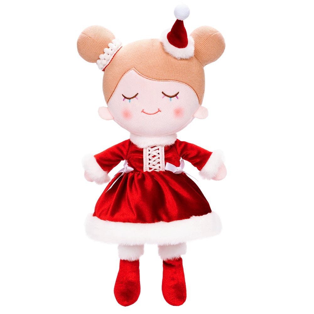 OUOZZZ Personalized Red Christmas Plush Baby Girl Doll