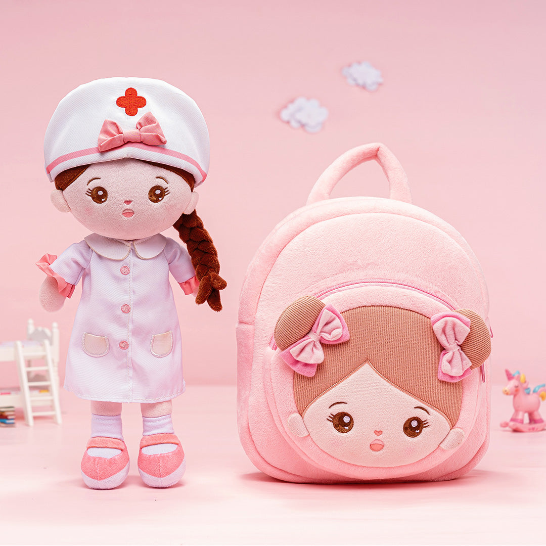 Baby's first doll toy gift, customized cute baby doll, pink