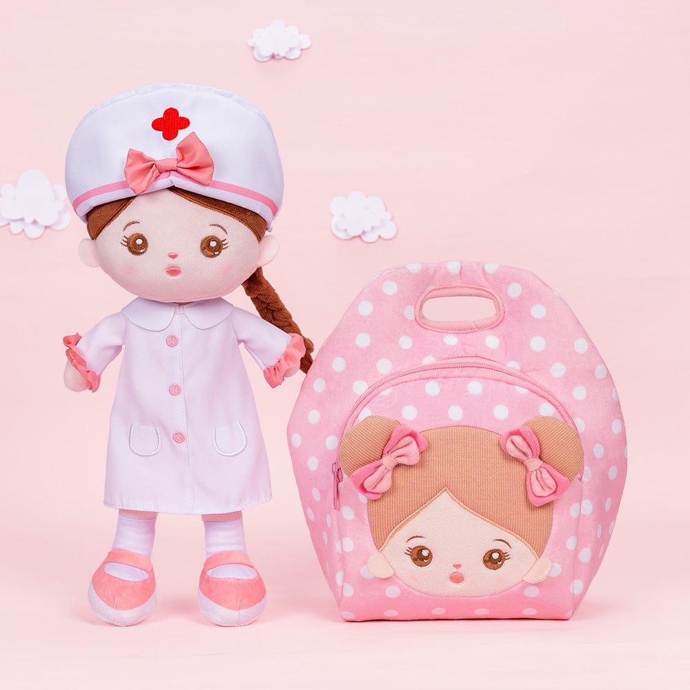 OUOZZZ Personalized Nurse Plush Baby Girl Doll Only Doll