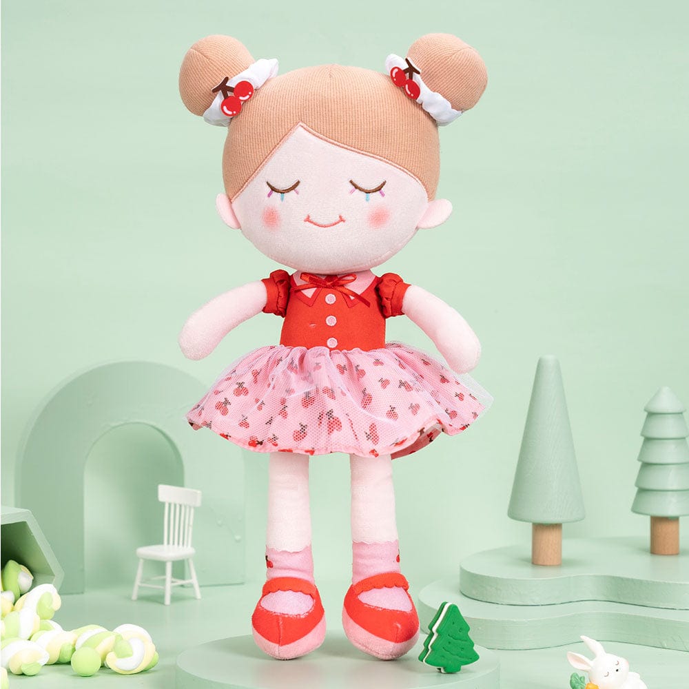 OUOZZZ Personalized Red Cherry Doll